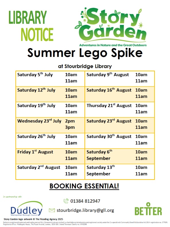 Stourbridge Library - Summer Lego Spike Sessions